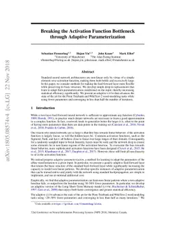Breaking the Activation Function Bottleneck through Adaptive
  Parameterization