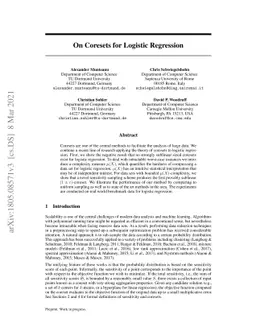 On Coresets for Logistic Regression