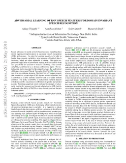 Adversarial Learning of Raw Speech Features for Domain Invariant Speech
  Recognition