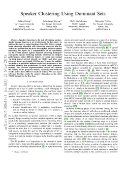 Speaker Clustering Using Dominant Sets