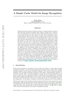 A Simple Cache Model for Image Recognition