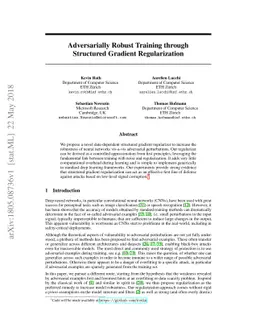 Adversarially Robust Training through Structured Gradient Regularization