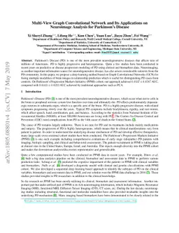 Multi-View Graph Convolutional Network and Its Applications on
  Neuroimage Analysis for Parkinson's Disease