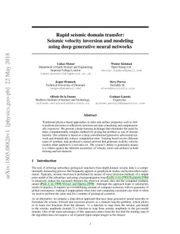 Rapid seismic domain transfer: Seismic velocity inversion and modeling
  using deep generative neural networks