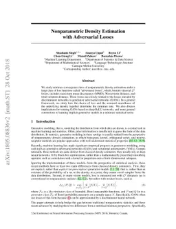 Nonparametric Density Estimation under Adversarial Losses