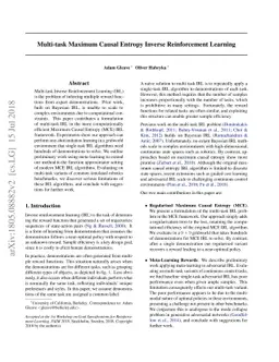 Multi-task Maximum Entropy Inverse Reinforcement Learning