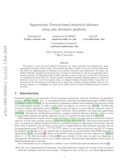 Approximate Newton-based statistical inference using only stochastic
  gradients