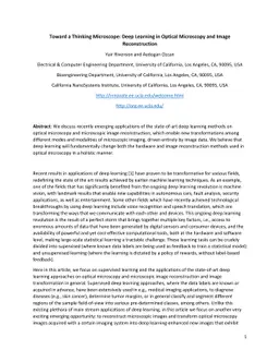 Toward a Thinking Microscope: Deep Learning in Optical Microscopy and
  Image Reconstruction