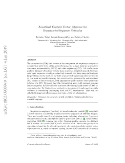 Amortized Context Vector Inference for Sequence-to-Sequence Networks