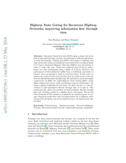 Highway State Gating for Recurrent Highway Networks: improving
  information flow through time