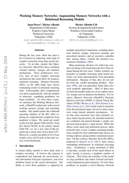 Working Memory Networks: Augmenting Memory Networks with a Relational
  Reasoning Module