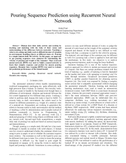 Pouring Sequence Prediction using Recurrent Neural Network