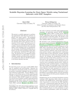 Scalable Bayesian Learning for State Space Models using Variational
  Inference with SMC Samplers