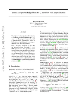 Simple and practical algorithms for $\ell_p$-norm low-rank approximation