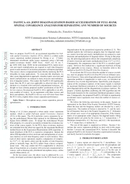 FastFCA-AS: Joint Diagonalization Based Acceleration of Full-Rank
  Spatial Covariance Analysis for Separating Any Number of Sources