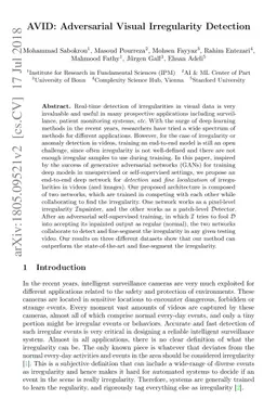 AVID: Adversarial Visual Irregularity Detection