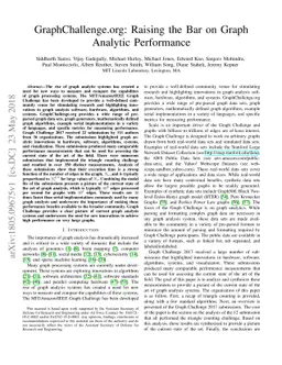 GraphChallenge.org: Raising the Bar on Graph Analytic Performance