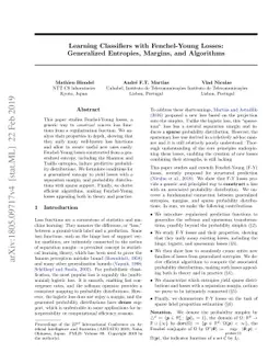 Learning Classifiers with Fenchel-Young Losses: Generalized Entropies,
  Margins, and Algorithms