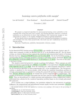 Learning convex polyhedra with margin