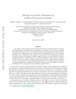 Entropy and mutual information in models of deep neural networks