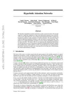 Hyperbolic Attention Networks