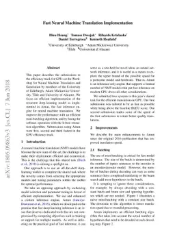 Fast Neural Machine Translation Implementation