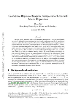 Confidence Region of Singular Subspaces for Low-rank Matrix Regression