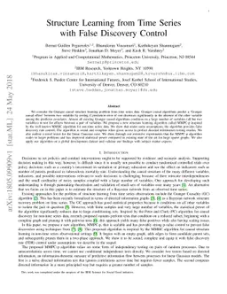 Structure Learning from Time Series with False Discovery Control