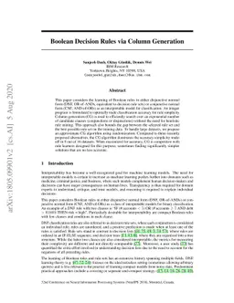 Boolean Decision Rules via Column Generation