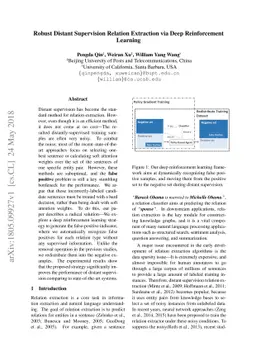 Robust Distant Supervision Relation Extraction via Deep Reinforcement
  Learning