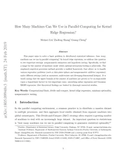 How Many Machines Can We Use in Parallel Computing for Kernel Ridge
  Regression?