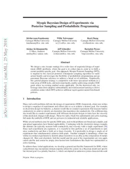 Myopic Bayesian Design of Experiments via Posterior Sampling and
  Probabilistic Programming