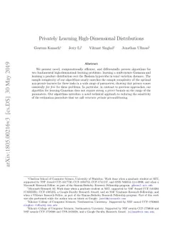Privately Learning High-Dimensional Distributions