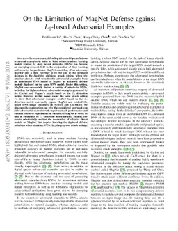 On the Limitation of MagNet Defense against $L_1$-based Adversarial
  Examples