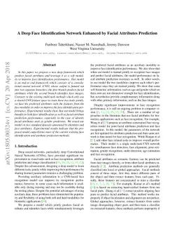 A Deep Face Identification Network Enhanced by Facial Attributes
  Prediction