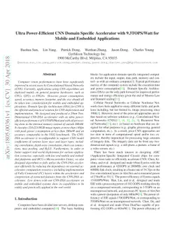 Ultra Power-Efficient CNN Domain Specific Accelerator with 9.3TOPS/Watt
  for Mobile and Embedded Applications