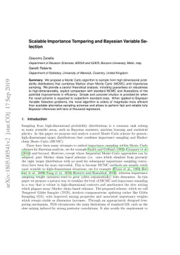Scalable Importance Tempering and Bayesian Variable Selection