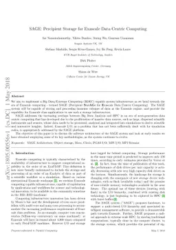 SAGE: Percipient Storage for Exascale Data Centric Computing