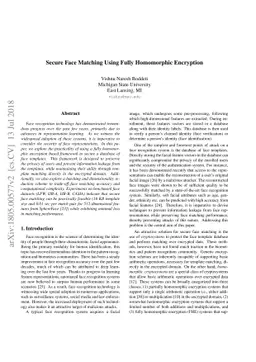 Secure Face Matching Using Fully Homomorphic Encryption