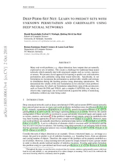 Deep Perm-Set Net: Learn to predict sets with unknown permutation and
  cardinality using deep neural networks