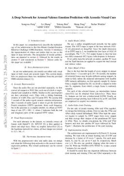 A Deep Network for Arousal-Valence Emotion Prediction with
  Acoustic-Visual Cues