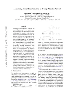 Accelerating Neural Transformer via an Average Attention Network