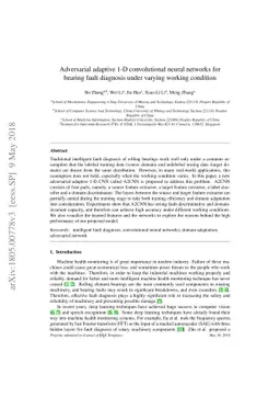 Adversarial adaptive 1-D convolutional neural networks for bearing fault
  diagnosis under varying working condition