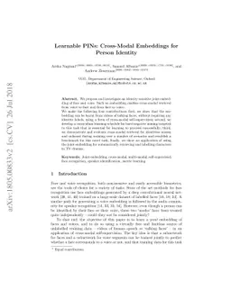 Learnable PINs: Cross-Modal Embeddings for Person Identity