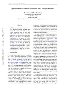 Split and Rephrase: Better Evaluation and a Stronger Baseline