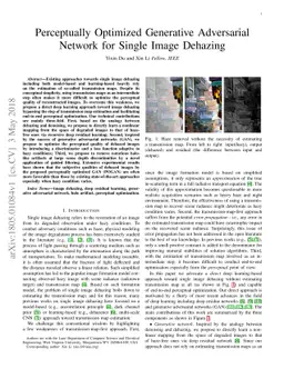 Perceptually Optimized Generative Adversarial Network for Single Image
  Dehazing