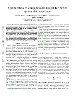 Optimization of computational budget for power system risk assessment