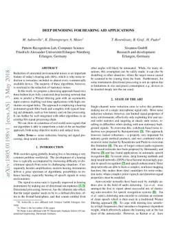 Deep Denoising for Hearing Aid Applications