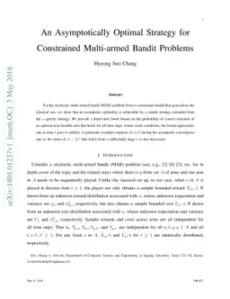 An Asymptotically Optimal Strategy for Constrained Multi-armed Bandit
  Problems