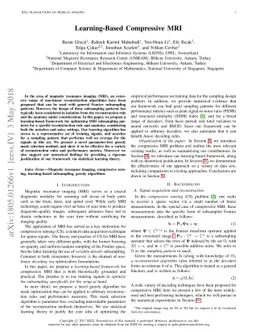 Learning-Based Compressive MRI